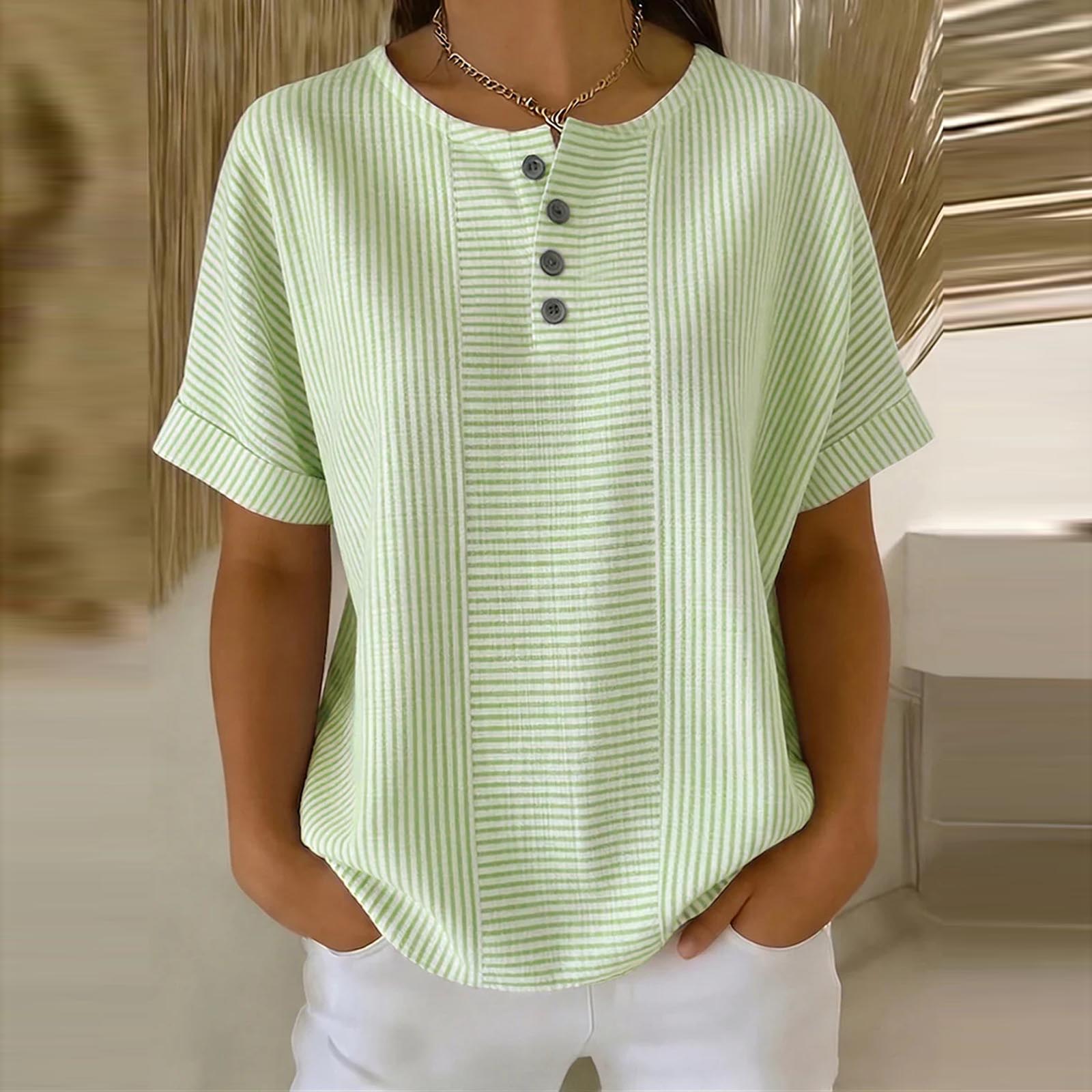 Женская полосатая блузка-henley с коротким рукавом, на пуговицах, свободного кроя, повседневная, легкая, летняя XL
Женская полосатая блузка-henley с коротким рукавом, на пуговицах, свободного кроя, повседневная, легкая, летняя XL
