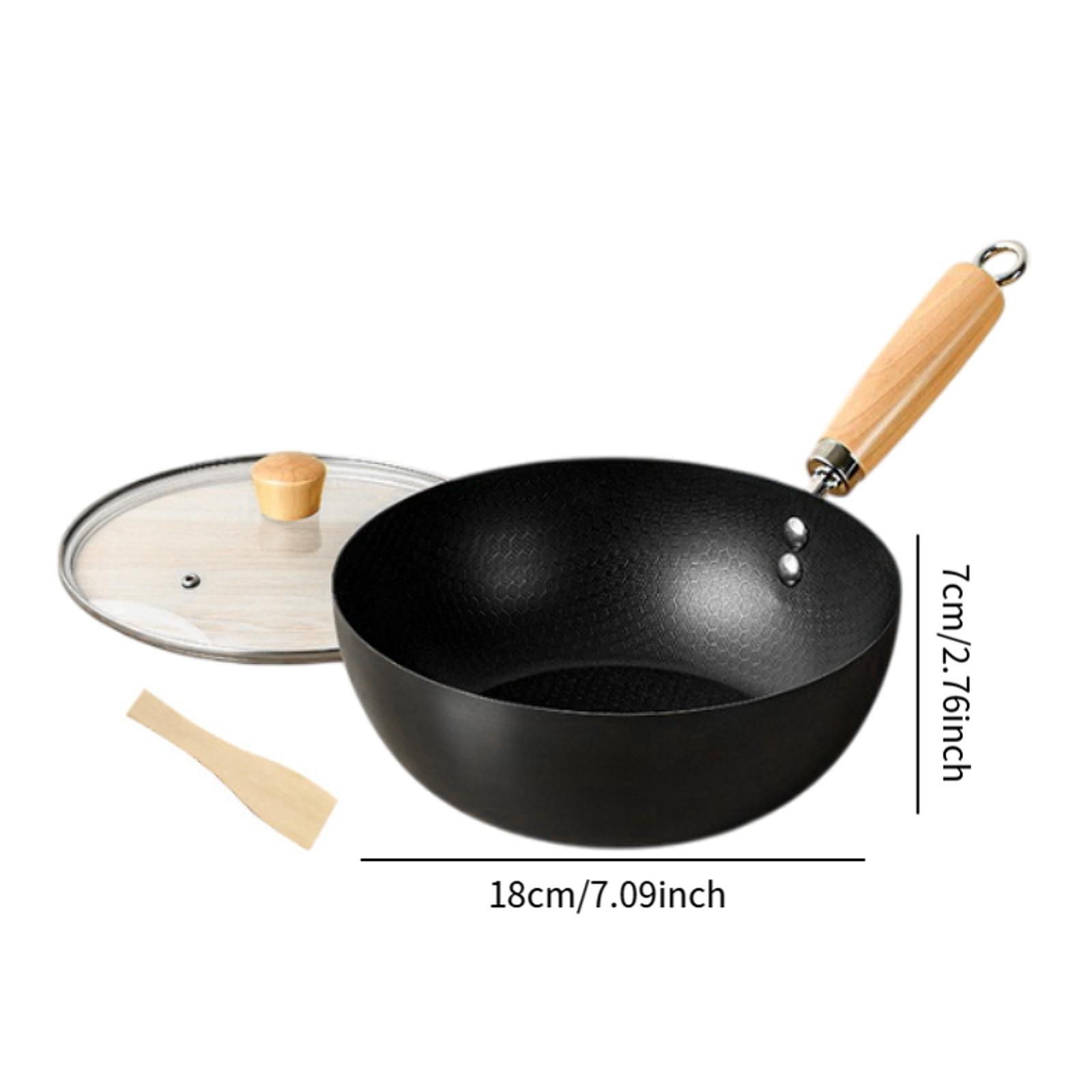 18/24/28см Железный вок-сковорода Бытовая Без покрытия Индукционная плита Плоское дно для дома Отеля Ресторана Кухонная посуда