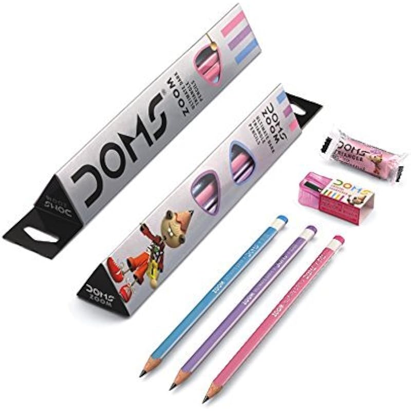 Doms Zoom Ultimate Dark Pencil Box Pack | Triangular Shape For Easy Holding & Comfort | Free Eraser & Sharpner With Each 1 Count (Pack of 3)
Doms Zoom Ultimate Dark Pencil Box Pack | Triangular Shape For Easy Holding & Comfort | Free Eraser & Sharpner With Each 1 Count (Pack of 3)