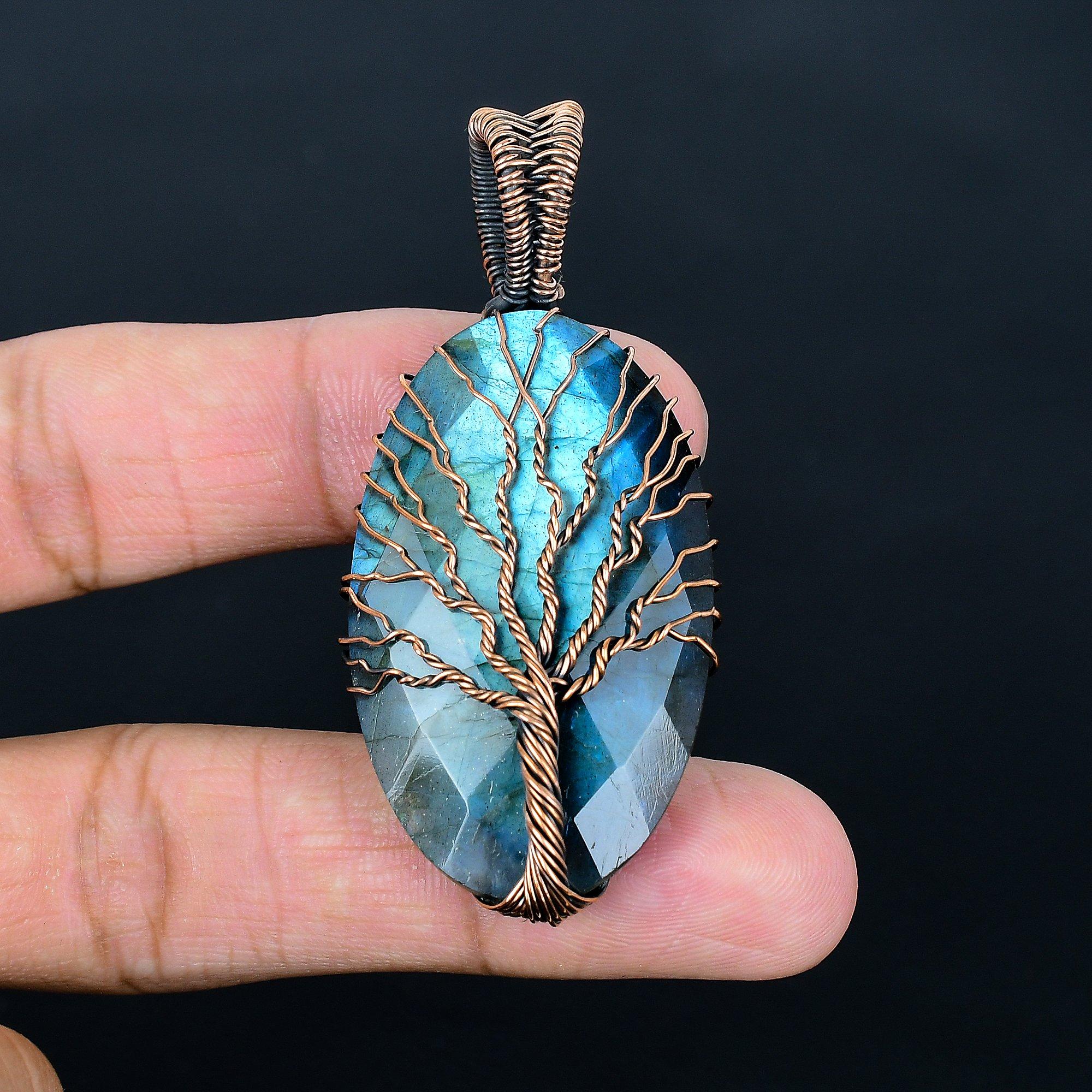 Tree of Life Faceted Labradorite Pendant Gemstone Jewelry, 999 Copper Wire Wrapped Pendant, Gift For Women Handmade Pendant 2.55 Inches
Tree of Life Faceted Labradorite Pendant Gemstone Jewelry, 999 Copper Wire Wrapped Pendant, Gift For Women Handmade Pendant 2.55 Inches