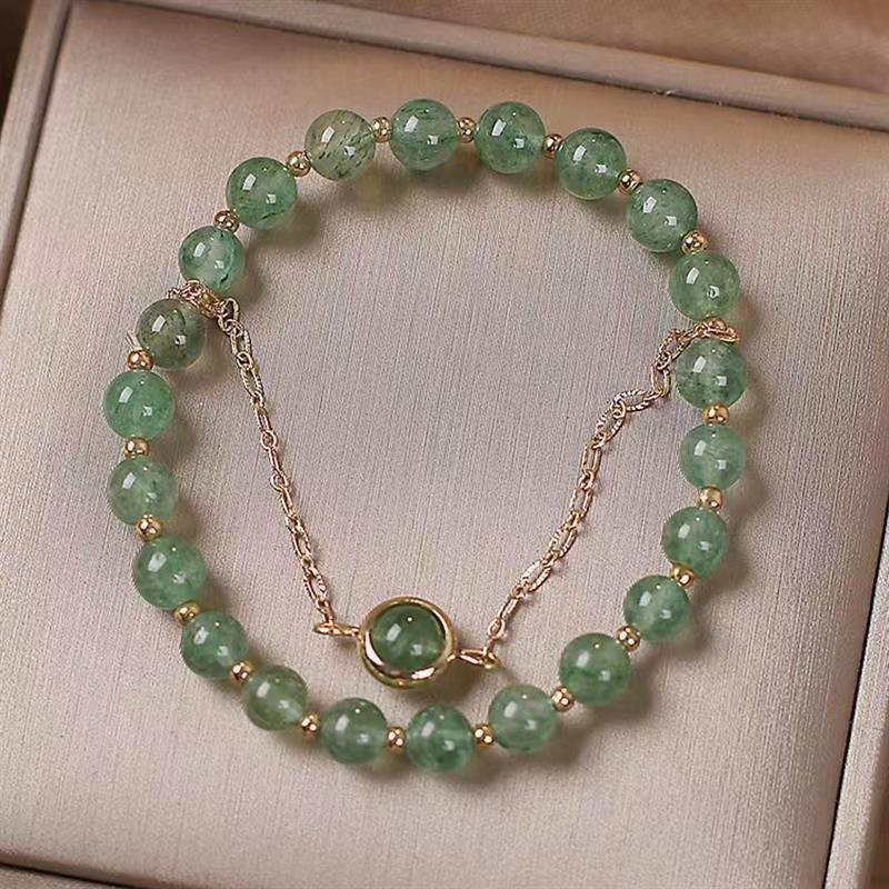 Natural Strawberry Green Crystal Bracelet for Women Bangles Women Fashion Jewelry accessories Gift зелёный
Natural Strawberry Green Crystal Bracelet for Women Bangles Women Fashion Jewelry accessories Gift зелёный