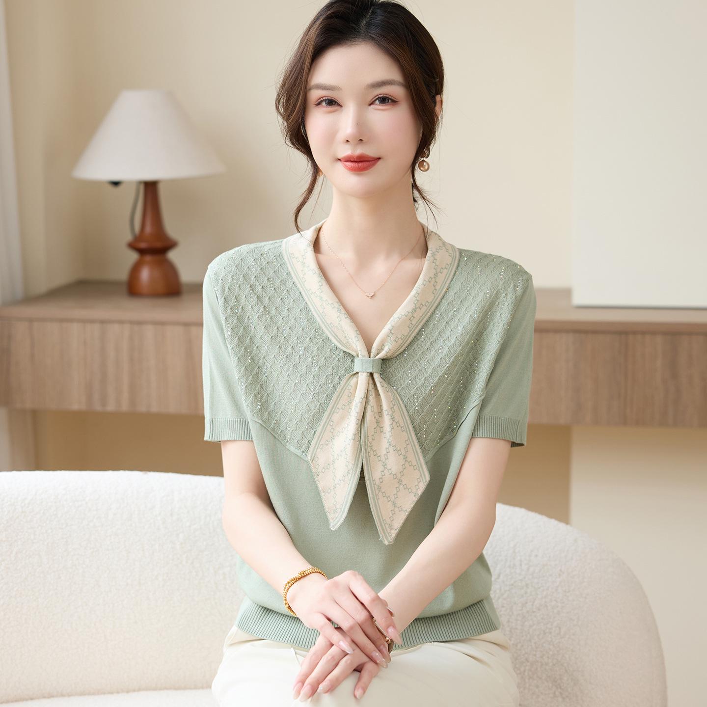 2026 Summer Ice Silk Knit Top for Women: Youthful and Cooling T-shirt XL (for 100-110 lbs) зелёный
2026 Summer Ice Silk Knit Top for Women: Youthful and Cooling T-shirt XL (for 100-110 lbs) зелёный