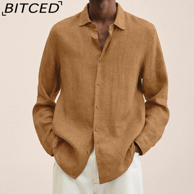 BITCED Four-Season Long-Sleeve Loose-Fit Button-Down Cotton-Linen Blend Cardigan Shirt for Men XXXXXL яскраво-червоний коричневий колір
BITCED Four-Season Long-Sleeve Loose-Fit Button-Down Cotton-Linen Blend Cardigan Shirt for Men XXXXXL яскраво-червоний коричневий колір