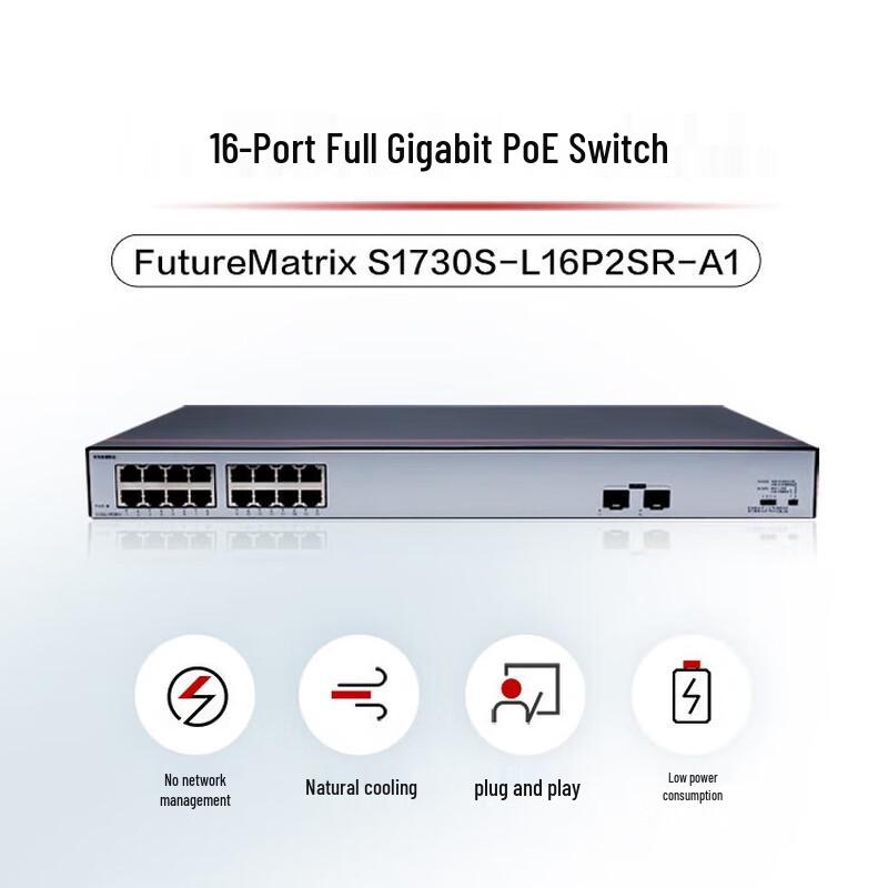 Huawei S1730S-L16P2SR-A1 Gigabit POE Unmanaged Switch
Huawei S1730S-L16P2SR-A1 Gigabit POE Unmanaged Switch