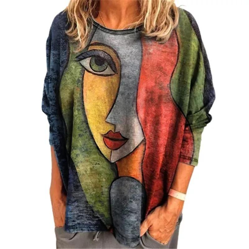 Женская футболка с принтом абстрактного узора, с длинным рукавом, осенняя, с круглым вырезом, женская одежда, топы, оверсайз, уличная одежда харадзюку, женские футболки S
Женская футболка с принтом абстрактного узора, с длинным рукавом, осенняя, с круглым вырезом, женская одежда, топы, оверсайз, уличная одежда харадзюку, женские футболки S