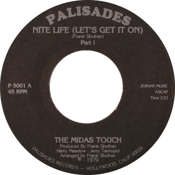 7inch Record MIDAS TOUCH Nite Life Lets Get It On P5001CR PALISADES 1979 US SoulFunk Used
7inch Record MIDAS TOUCH Nite Life Lets Get It On P5001CR PALISADES 1979 US SoulFunk Used