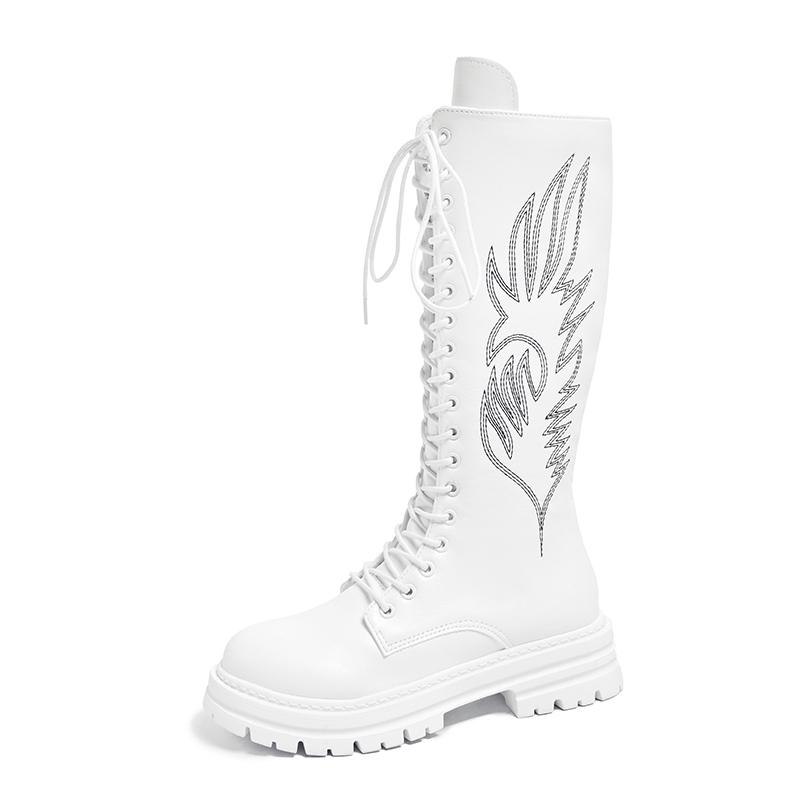 Embroidered Block Heel Mid-leg Boots Fashion Round Toe Lace-up Platform Non-slip Wear-resistant Zipper Shoes 43
Embroidered Block Heel Mid-leg Boots Fashion Round Toe Lace-up Platform Non-slip Wear-resistant Zipper Shoes 43