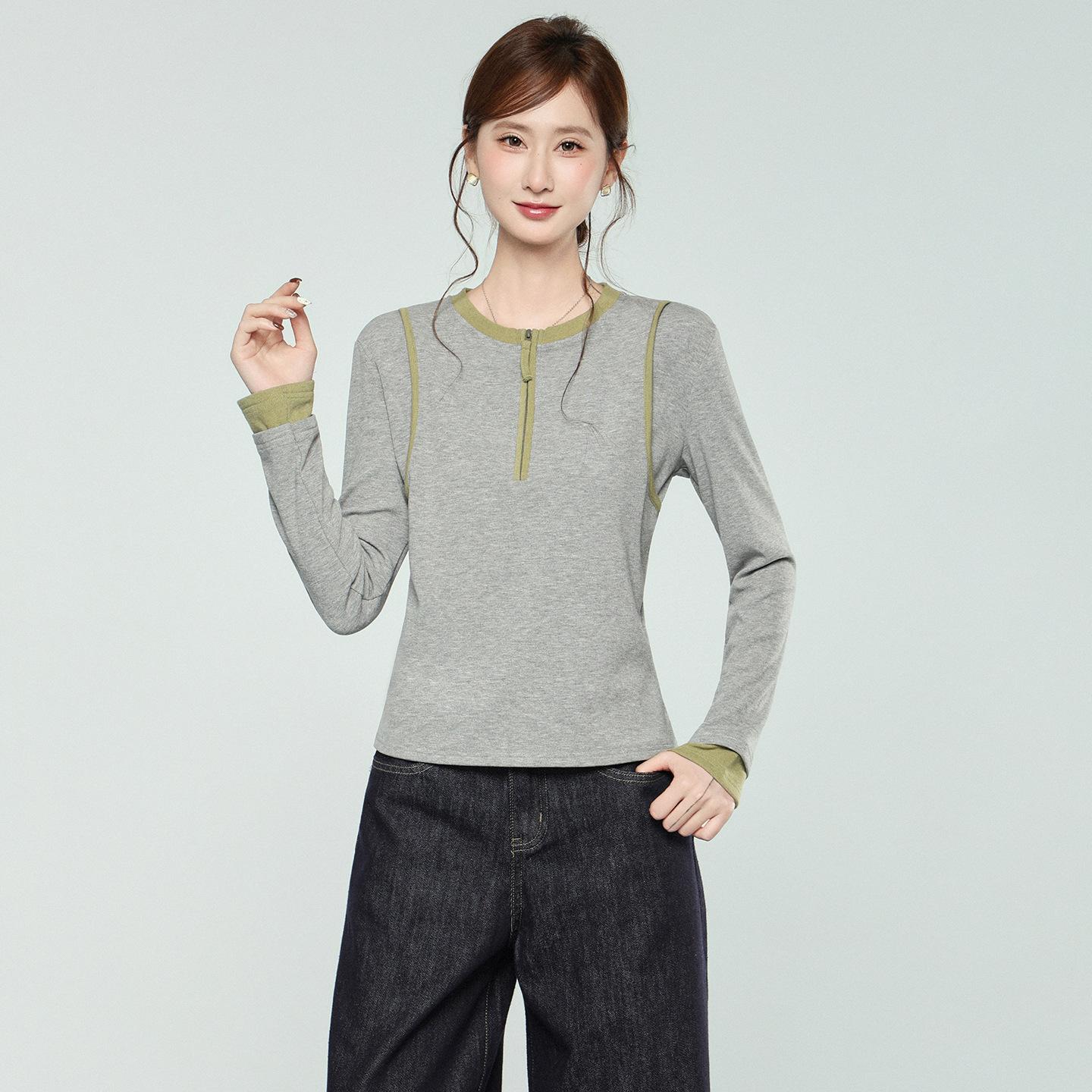 Gray-green contrasting color half-open round neck long-sleeved T-shirt women s winter new polished velvet thickened inner bottoming shirt top L сірий колір
Gray-green contrasting color half-open round neck long-sleeved T-shirt women s winter new polished velvet thickened inner bottoming shirt top L сірий колір