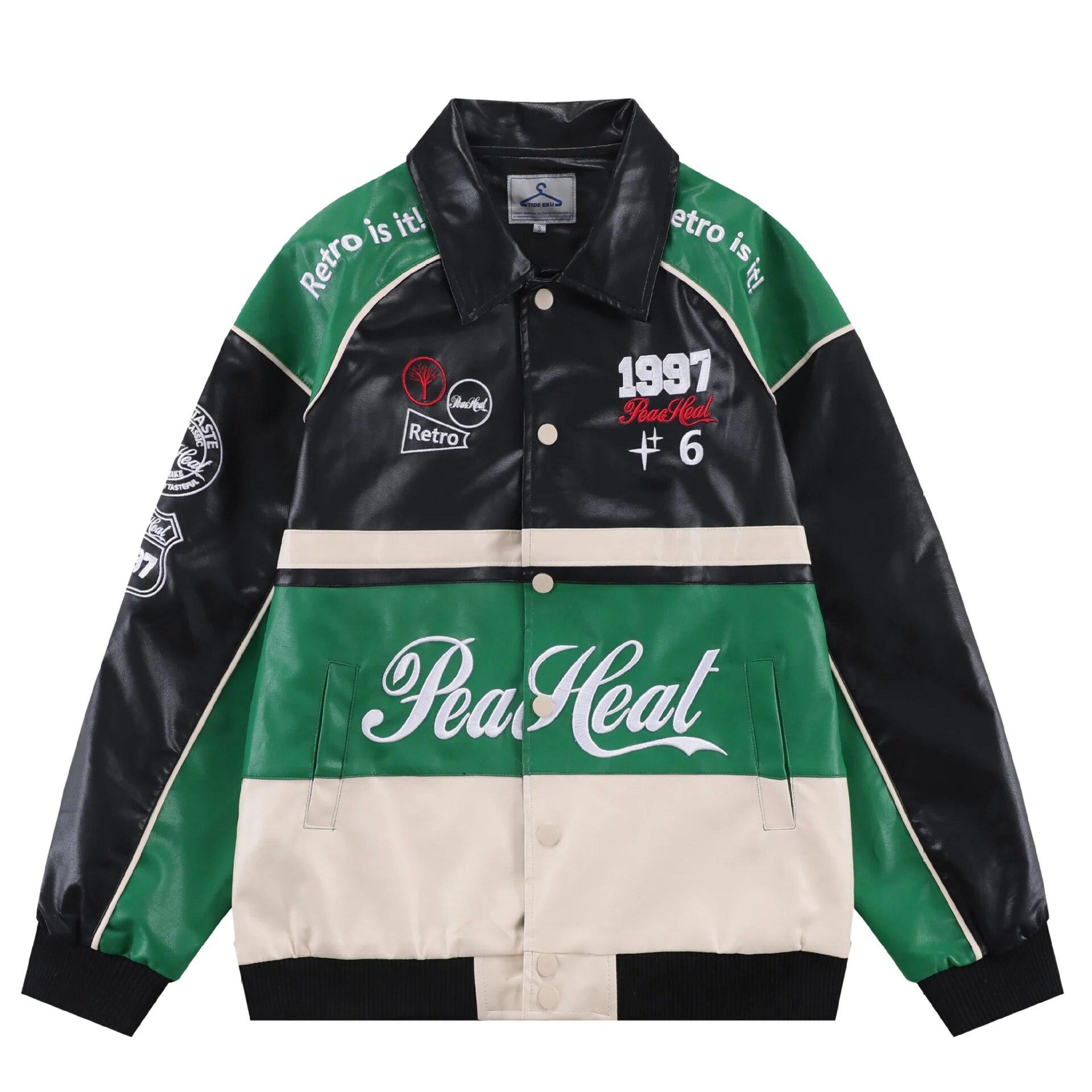 High Street Letter Embroidery Pu Leather Men Patchwork Motorcycle Biker Fashion Leather Coats Male Bomber Jacket Pockets Clothes
High Street Letter Embroidery Pu Leather Men Patchwork Motorcycle Biker Fashion Leather Coats Male Bomber Jacket Pockets Clothes