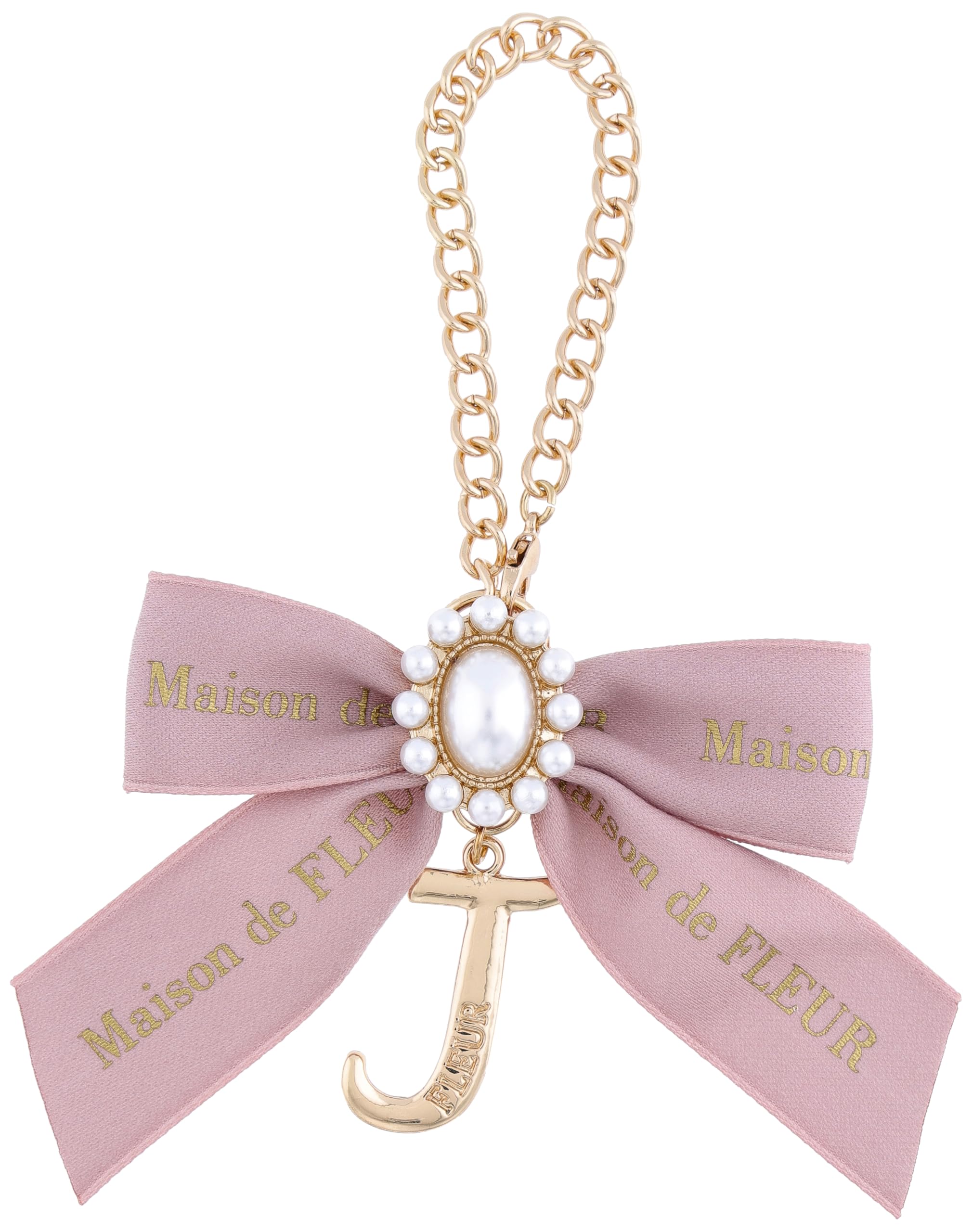 Initial ribbon pearl charm
Initial ribbon pearl charm