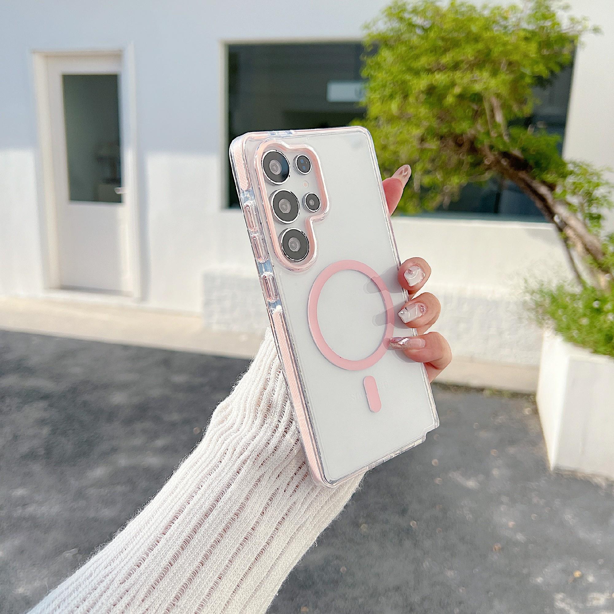 For Samsung Galaxy S24 Ultra Magnetic Case Compatible with MagSafe Clear TPU Phone Back Cover Pink
For Samsung Galaxy S24 Ultra Magnetic Case Compatible with MagSafe Clear TPU Phone Back Cover Pink