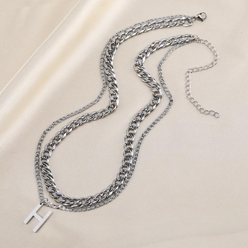 Titanium Steel Fashionable Letter Necklace With Unique Vintage Design Ideal For Gift Giving Double Layer H
Titanium Steel Fashionable Letter Necklace With Unique Vintage Design Ideal For Gift Giving Double Layer H
