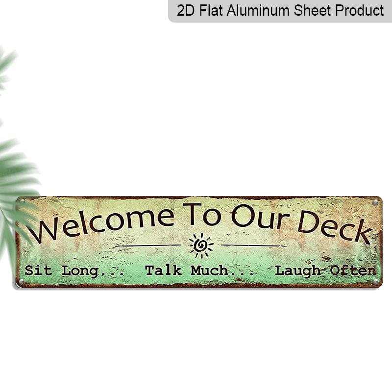 2D Flat 1pc Welcome To Our Deck Metal Sign, Outdoor Living, Rustic Decor-3.94x15.75 Inch-Decoration for Cave, Outdoor/ Use, Aluminium Decorative 40cm x 10cm
2D Flat 1pc Welcome To Our Deck Metal Sign, Outdoor Living, Rustic Decor-3.94x15.75 Inch-Decoration for Cave, Outdoor/ Use, Aluminium Decorative 40cm x 10cm