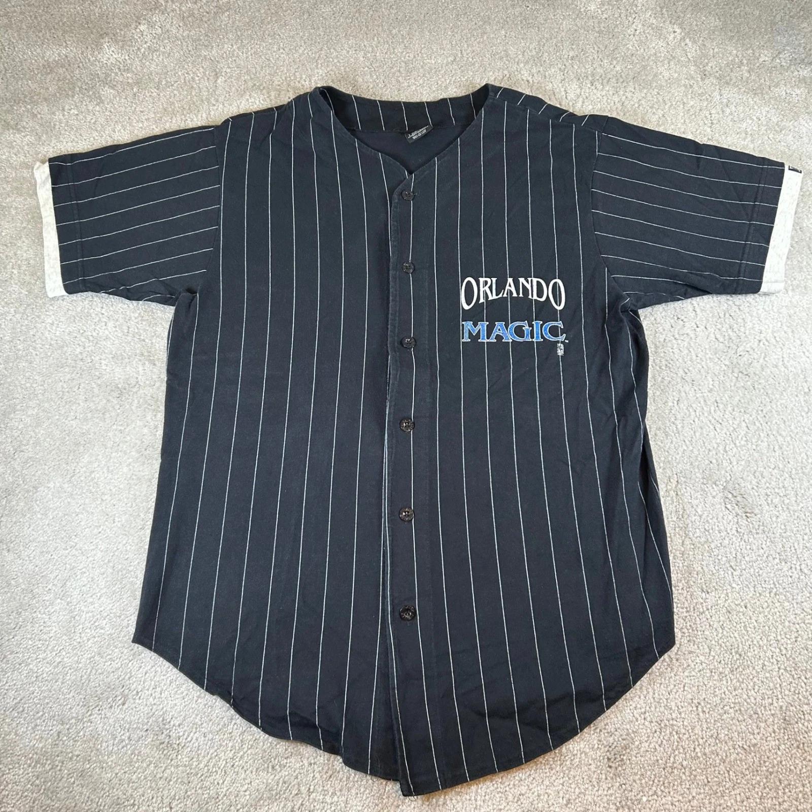 Винтажная бейсбольная майка Orlando Magic Salem Sportswear 1992 года в полоску Мужская L S
Винтажная бейсбольная майка Orlando Magic Salem Sportswear 1992 года в полоску Мужская L S