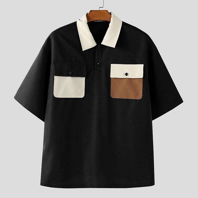 INCERUN Men Turn-down Collar Short Sleeve Casual Stitching Texture T-shirts S чёрный
INCERUN Men Turn-down Collar Short Sleeve Casual Stitching Texture T-shirts S чёрный