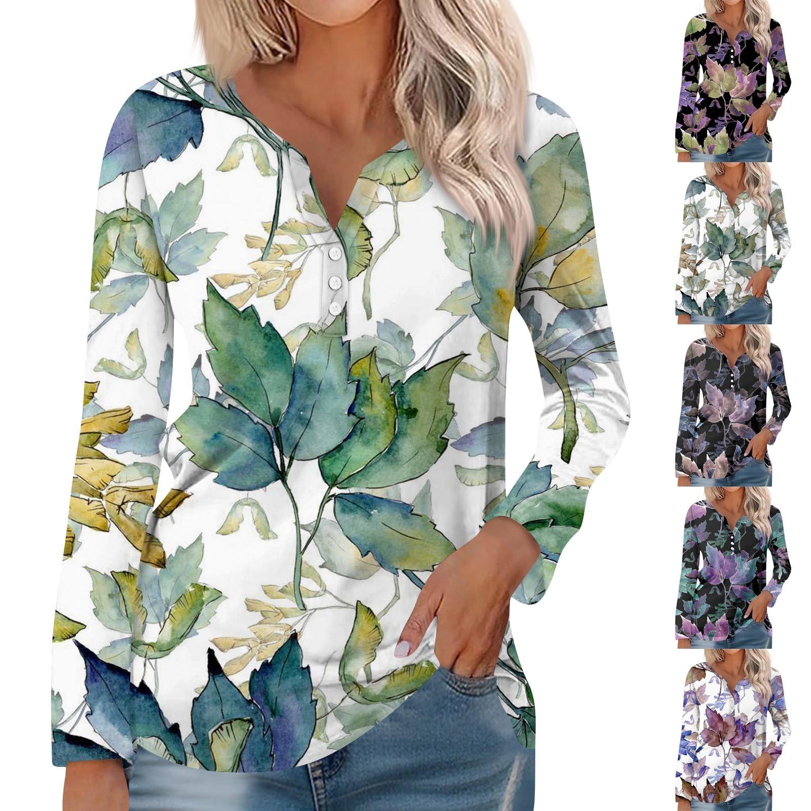Women s T Shirt Tee Button Flower Print Long Sleeve Daily Weekend Fashion Basic V Neck Regular Top
Women s T Shirt Tee Button Flower Print Long Sleeve Daily Weekend Fashion Basic V Neck Regular Top