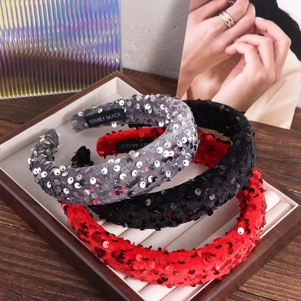 Solid Color Sequins Headband Wide Sponge Hair Band Exquisite Wide Hairband New Year червоний
Solid Color Sequins Headband Wide Sponge Hair Band Exquisite Wide Hairband New Year червоний