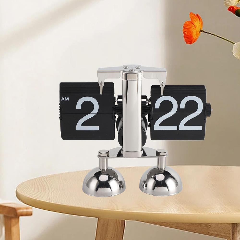 Automatic Flip Clock Retro Simple Home Living Room Table Clock Dual Foot Stainless Steel Quartz Movement Flip Clock Black
Automatic Flip Clock Retro Simple Home Living Room Table Clock Dual Foot Stainless Steel Quartz Movement Flip Clock Black