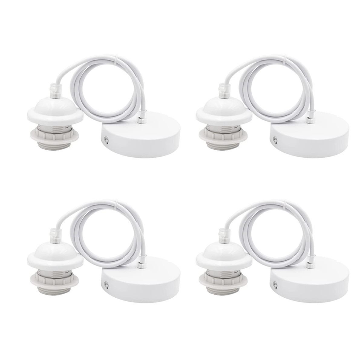 Modern E27 Screw Ceiling LED Lamp Holder Socket, 4Pcs Black Lamp Base 220V 110V with 1m Cable, for Home Vintage Edison Bulb Deco 4pcs White Holder
Modern E27 Screw Ceiling LED Lamp Holder Socket, 4Pcs Black Lamp Base 220V 110V with 1m Cable, for Home Vintage Edison Bulb Deco 4pcs White Holder