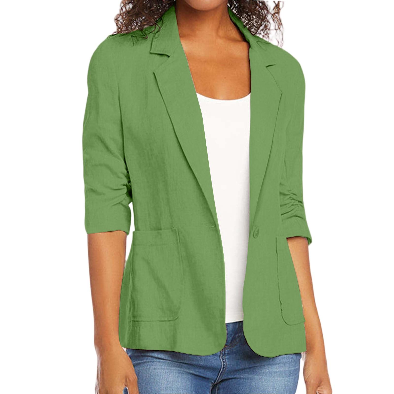 Жіночий модний однотонний костюм з рукавом 3/4 та кишенями, повсякденний жакет у стилі лацканів XL
Жіночий модний однотонний костюм з рукавом 3/4 та кишенями, повсякденний жакет у стилі лацканів XL