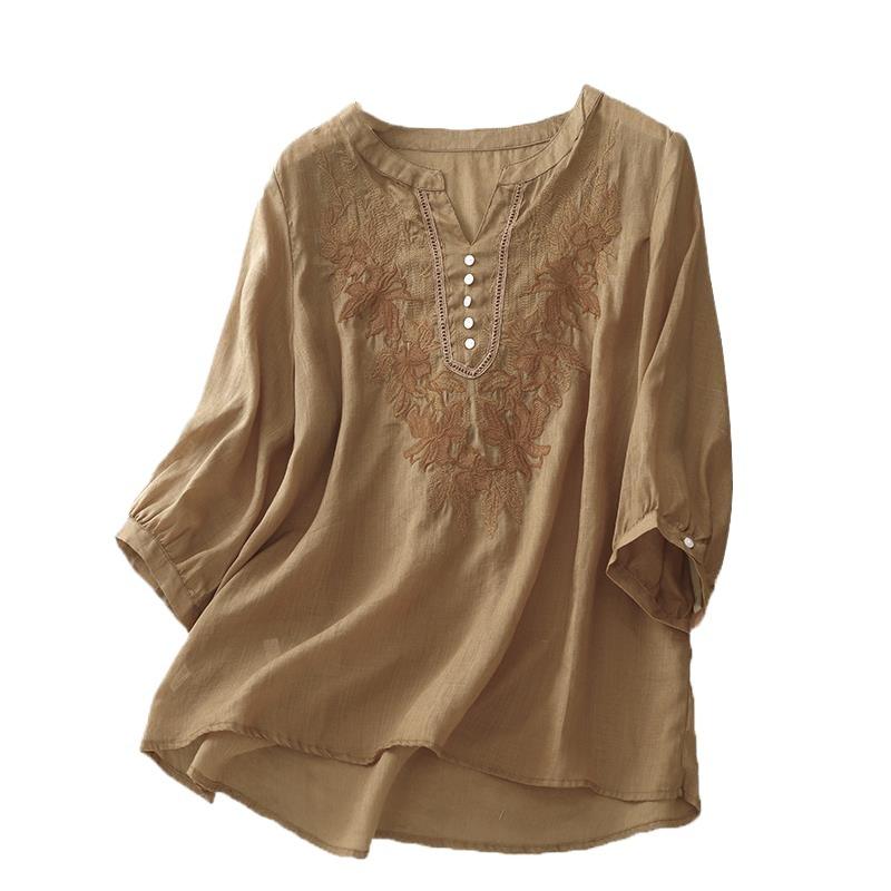 Топ из хлопка и льна для женщин, хлопковый шелк, рукава средней длины, рукав три четверти, модная летняя футболка с короткими рукавами для мам среднего возраста 2XL оранжевый
Топ из хлопка и льна для женщин, хлопковый шелк, рукава средней длины, рукав три четверти, модная летняя футболка с короткими рукавами для мам среднего возраста 2XL оранжевый