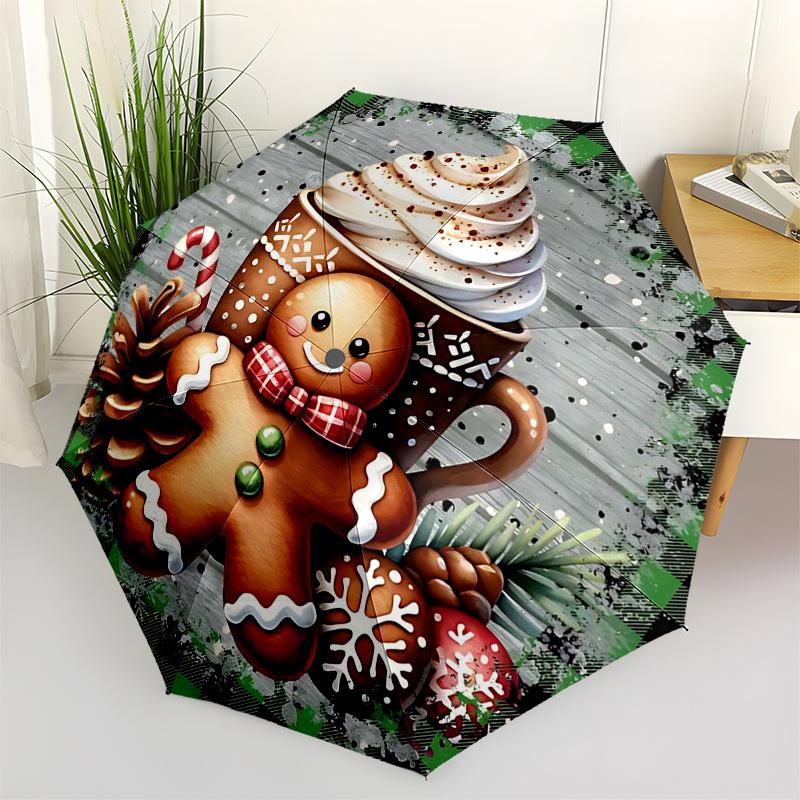 Gingerbread Man Themed Travel Umbrella 8 Ribs Automatic Opening and Closing, Portable Folding Design, Compact and Stylish Umbrella Suitable
Gingerbread Man Themed Travel Umbrella 8 Ribs Automatic Opening and Closing, Portable Folding Design, Compact and Stylish Umbrella Suitable