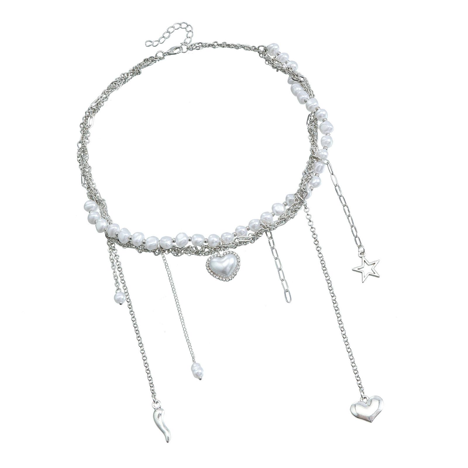 Многослойное ожерелье с подвеской в форме сердца и жемчугом, романтичное, модное, аксессуар для трендовых женщин и девушек для повседневной носки A
Многослойное ожерелье с подвеской в форме сердца и жемчугом, романтичное, модное, аксессуар для трендовых женщин и девушек для повседневной носки A