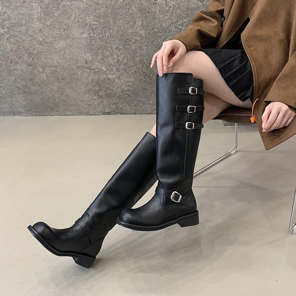Eilyken Punk Style Square Low Heels Woman Knee-High Boots Designer Splicing Round Toe Shoes Autumn Winter Long Booties 35
Eilyken Punk Style Square Low Heels Woman Knee-High Boots Designer Splicing Round Toe Shoes Autumn Winter Long Booties 35
