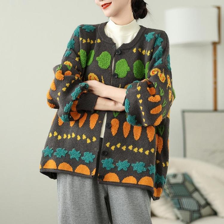 Autumn Women Cardigan Sweater Loose Bat Sleeve O Neck Knitting Flower Print Sweaters One Size чёрный
Autumn Women Cardigan Sweater Loose Bat Sleeve O Neck Knitting Flower Print Sweaters One Size чёрный