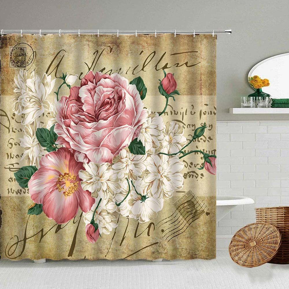 American Country Flowers Shower Curtain Retro Rose Butterfly Poster Boho Floral Bathroom Waterproof Curtains for Home Decoration W90xH180cm
American Country Flowers Shower Curtain Retro Rose Butterfly Poster Boho Floral Bathroom Waterproof Curtains for Home Decoration W90xH180cm