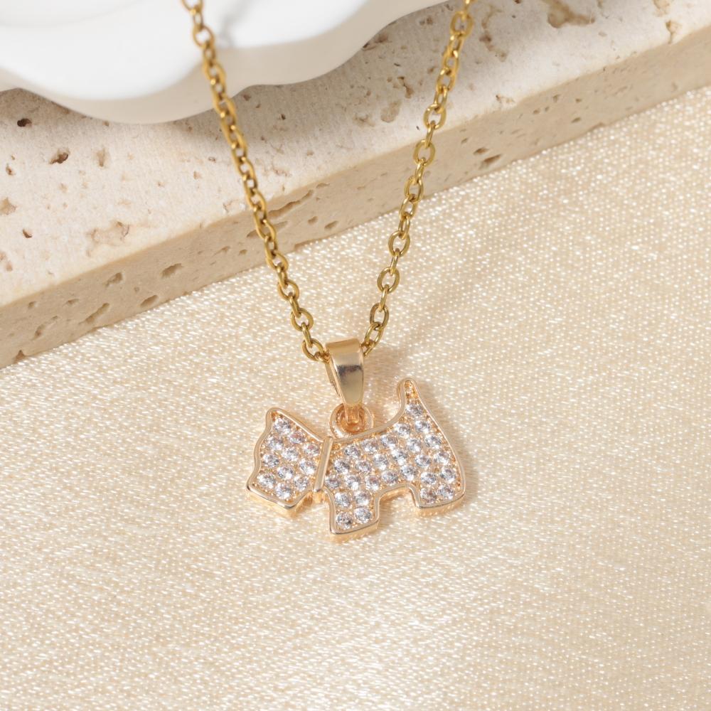 Cute Puppy Zirconia Pendant Necklaces for Women Stainless Steel Jewelry Party Accessories
Cute Puppy Zirconia Pendant Necklaces for Women Stainless Steel Jewelry Party Accessories