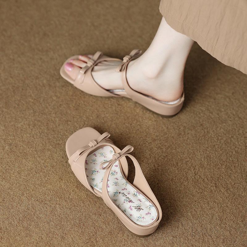 Bow Straight Strap Sandals Inside Heightened Floral All-match Women s Sandals Open Toe Sandals 35
Bow Straight Strap Sandals Inside Heightened Floral All-match Women s Sandals Open Toe Sandals 35
