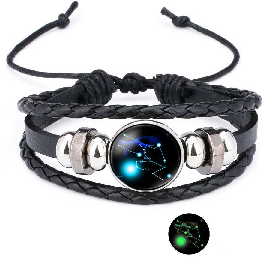 Светящийся в темноте кожаный браслет-веревка с 12 созвездиями для женщин и мужчин, светящийся знак зодиака, браслет-шарм, панк-украшение, подарок
Светящийся в темноте кожаный браслет-веревка с 12 созвездиями для женщин и мужчин, светящийся знак зодиака, браслет-шарм, панк-украшение, подарок