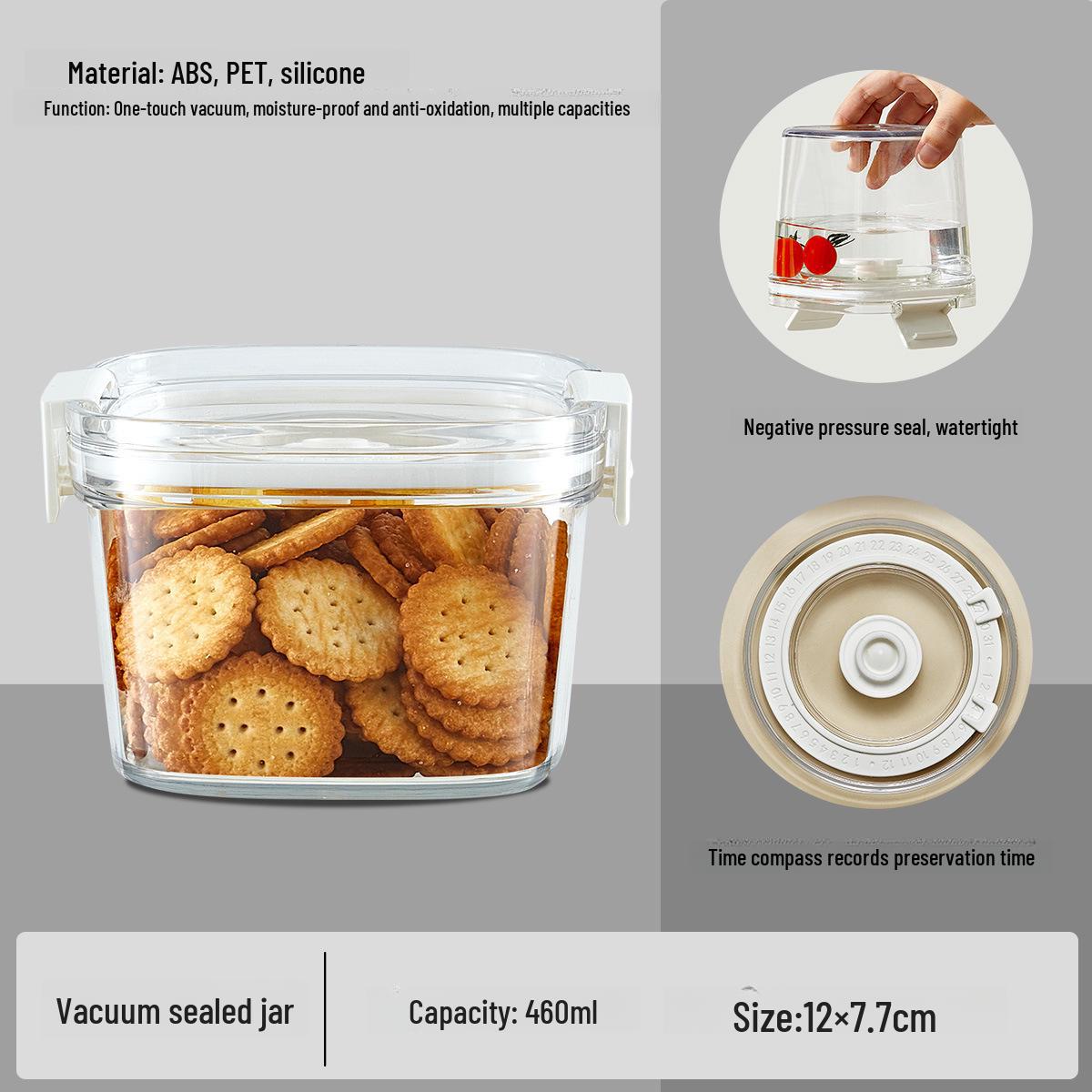 Single-Button Vacuum-Sealed Transparent Storage Jar - Square Plastic Container for Snacks and Grains
Single-Button Vacuum-Sealed Transparent Storage Jar - Square Plastic Container for Snacks and Grains