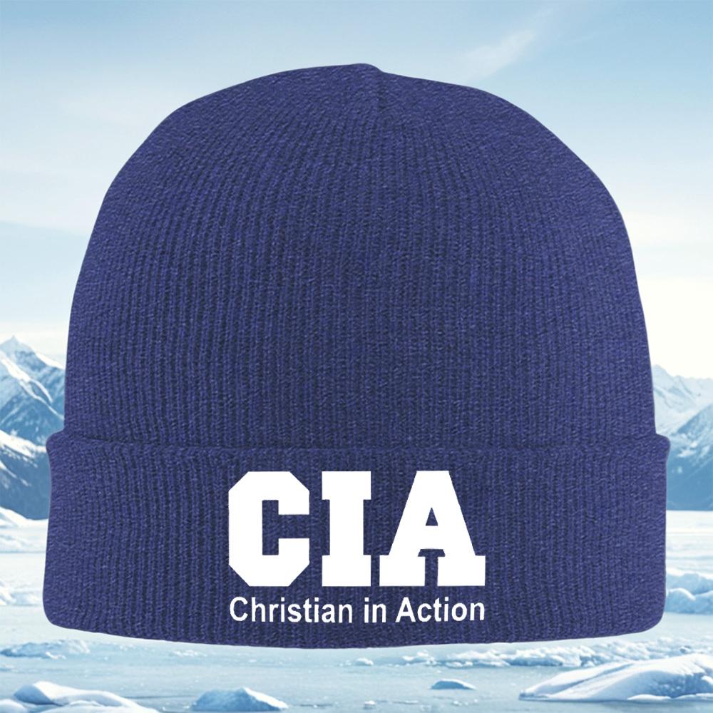 White text CIA Christian in Action Men Women Unisex Knitted Hat Beanie Pullover Cap Winter Thermal Warm Christmas Outdoor Cyclin
White text CIA Christian in Action Men Women Unisex Knitted Hat Beanie Pullover Cap Winter Thermal Warm Christmas Outdoor Cyclin