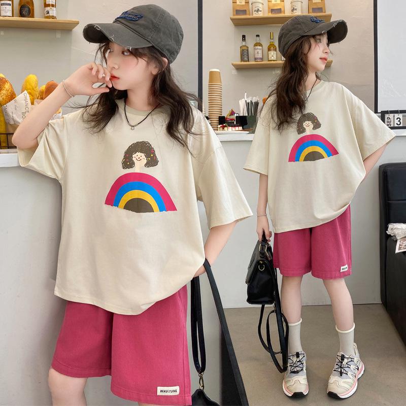 Girls Summer 2025 Fashion Set: Short-Sleeve Top & Stylish Shorts - Big Kid Two-Piece Ensemble 150cm
Girls Summer 2025 Fashion Set: Short-Sleeve Top & Stylish Shorts - Big Kid Two-Piece Ensemble 150cm