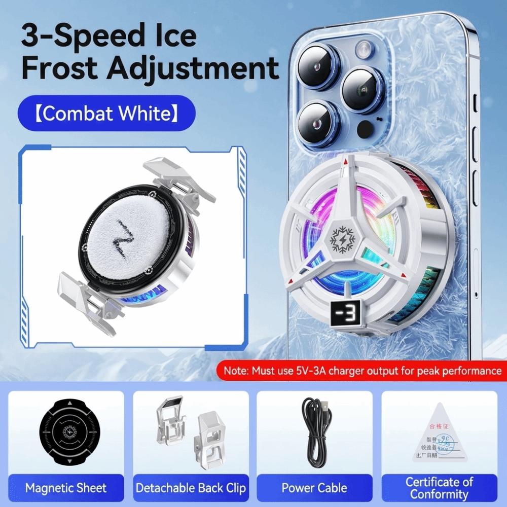 Rechargeable Mobile Phone Cooler With Back Clip Cooling Fan Magnetic Phone Radiator Streaming білий
Rechargeable Mobile Phone Cooler With Back Clip Cooling Fan Magnetic Phone Radiator Streaming білий