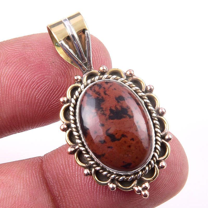 Natural Mahogany Obsidian Gemstone 925 Solid Silver Two Tone Pendant 1.50 k3K53
Natural Mahogany Obsidian Gemstone 925 Solid Silver Two Tone Pendant 1.50 k3K53