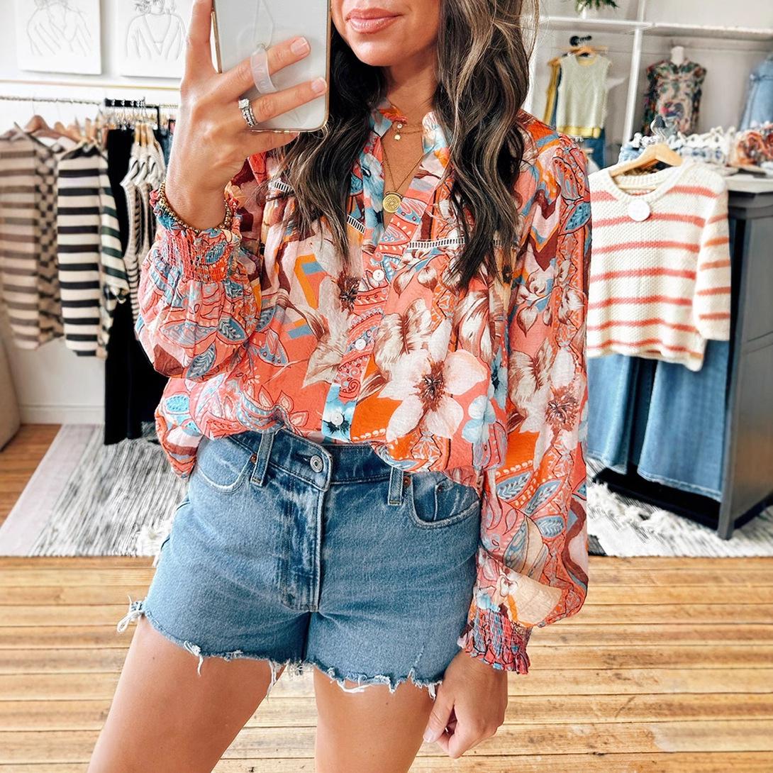 Shiying Floral V-Neck Ruched Long Sleeve Top - Autumn Fashion for Women Extra Large оранжевый
Shiying Floral V-Neck Ruched Long Sleeve Top - Autumn Fashion for Women Extra Large оранжевый