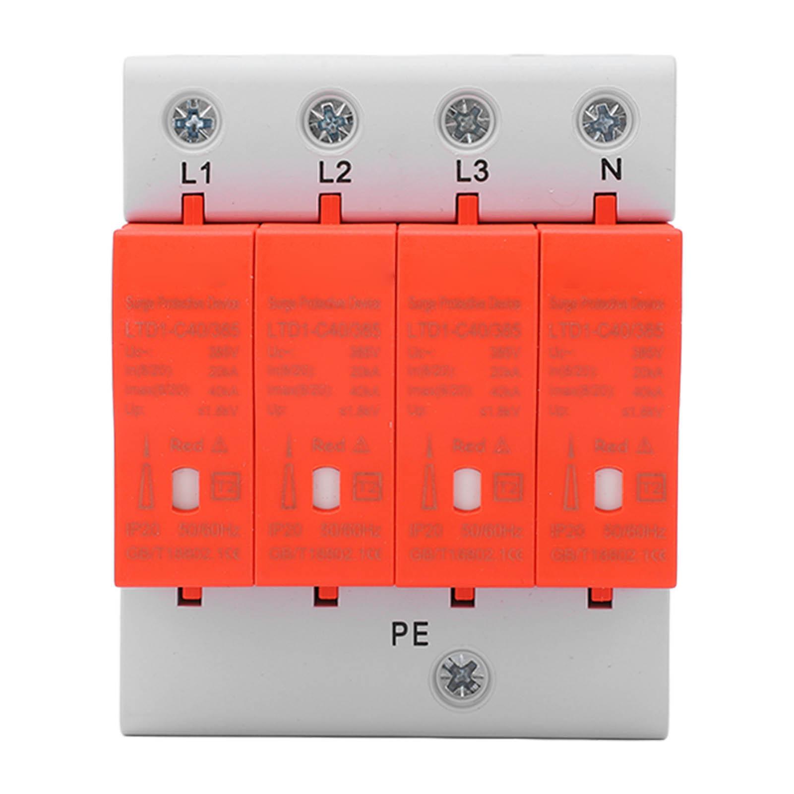 Surge Protective Device Voltage Protection Arrester Protector 385V AC 2040KA for Home 4P
Surge Protective Device Voltage Protection Arrester Protector 385V AC 2040KA for Home 4P