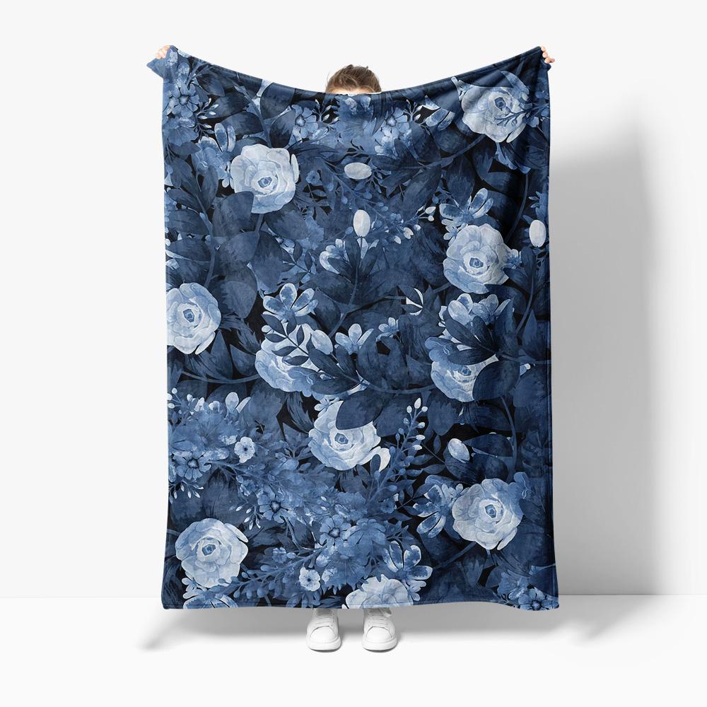 Dark Blue Floral Fleece Blanket Watercolor Rose Print Soft Warm Throw Blanket for Sofa Bed Couch Decoration 75x90cm
Dark Blue Floral Fleece Blanket Watercolor Rose Print Soft Warm Throw Blanket for Sofa Bed Couch Decoration 75x90cm