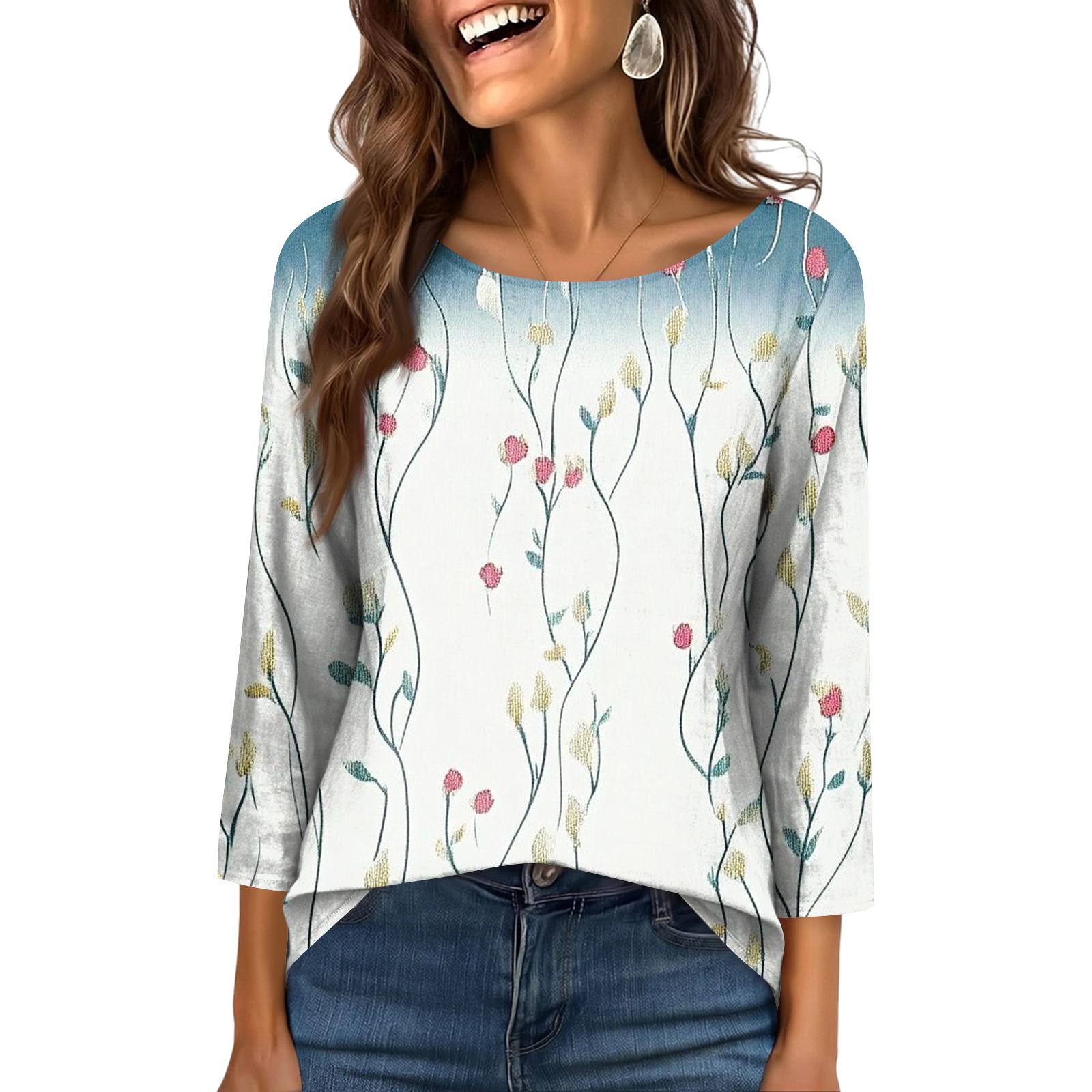 Women s Fashionable Casual Round Neck 3/4 Sleeve Printed T-Shirt Top M білий
Women s Fashionable Casual Round Neck 3/4 Sleeve Printed T-Shirt Top M білий
