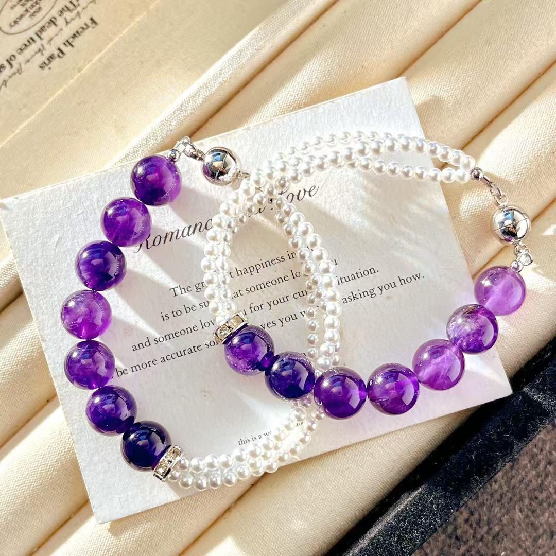 Vintage Design Natural Amethyst Artificial Crystal Pearl Design Lazy Bracelet Bracelet
Vintage Design Natural Amethyst Artificial Crystal Pearl Design Lazy Bracelet Bracelet