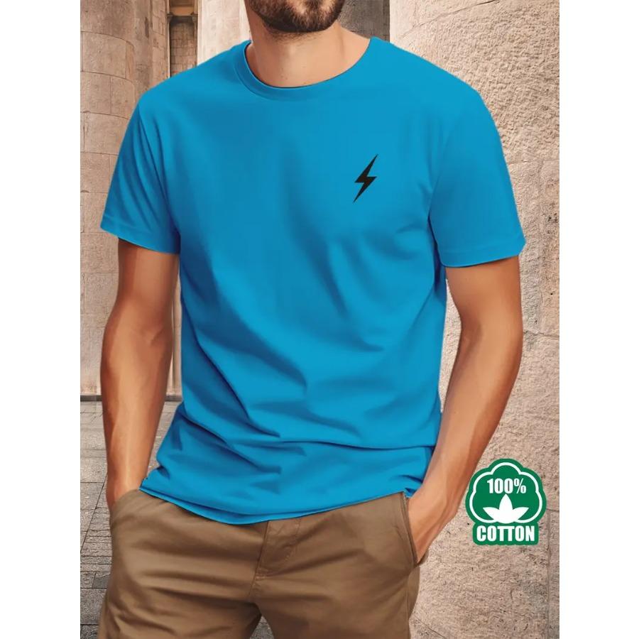 Мужская хлопковая футболка с графическим принтом молнии - 100% гребенной хлопок, круглый вырез, короткий рукав, стандартная посадка, летняя повседневная футболка 3XL светло-синий
Мужская хлопковая футболка с графическим принтом молнии - 100% гребенной хлопок, круглый вырез, короткий рукав, стандартная посадка, летняя повседневная футболка 3XL светло-синий