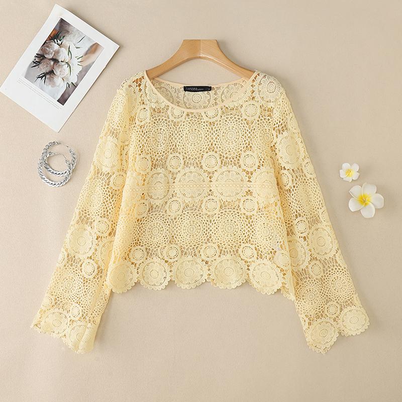 ZANZEA Женская летняя блузка с длинным рукавом, ажурная, вязаная крючком, накидка 2XL абрикосовый
ZANZEA Женская летняя блузка с длинным рукавом, ажурная, вязаная крючком, накидка 2XL абрикосовый