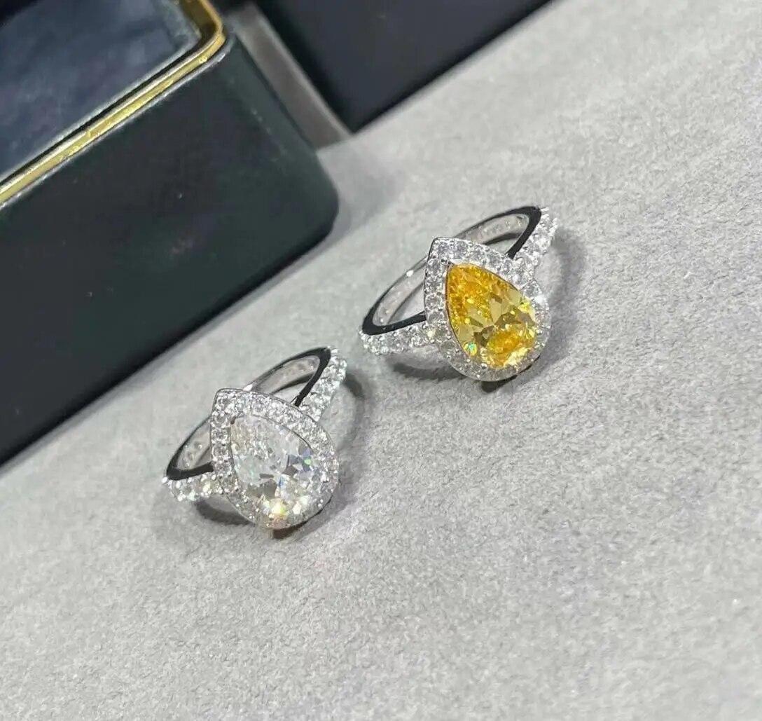 New 2023 Trend High Quality Famous Brand Pure 925 Sterling Silver Luxury Jewelry Rings For Women Yellow Water Drop CZ Classic
New 2023 Trend High Quality Famous Brand Pure 925 Sterling Silver Luxury Jewelry Rings For Women Yellow Water Drop CZ Classic