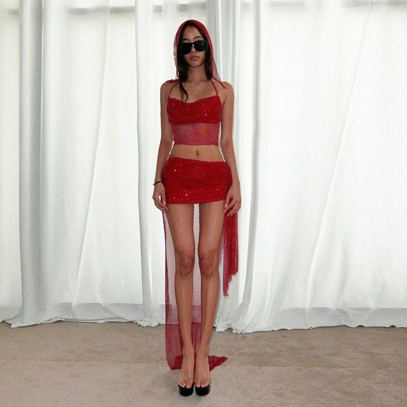 Модный стиль Жилет с капюшоном Блестящий сетчатый жилет без рукавов с капюшоном Комплект платья миди Новый костюм-двойка Женская одежда Red L
Модный стиль Жилет с капюшоном Блестящий сетчатый жилет без рукавов с капюшоном Комплект платья миди Новый костюм-двойка Женская одежда Red L