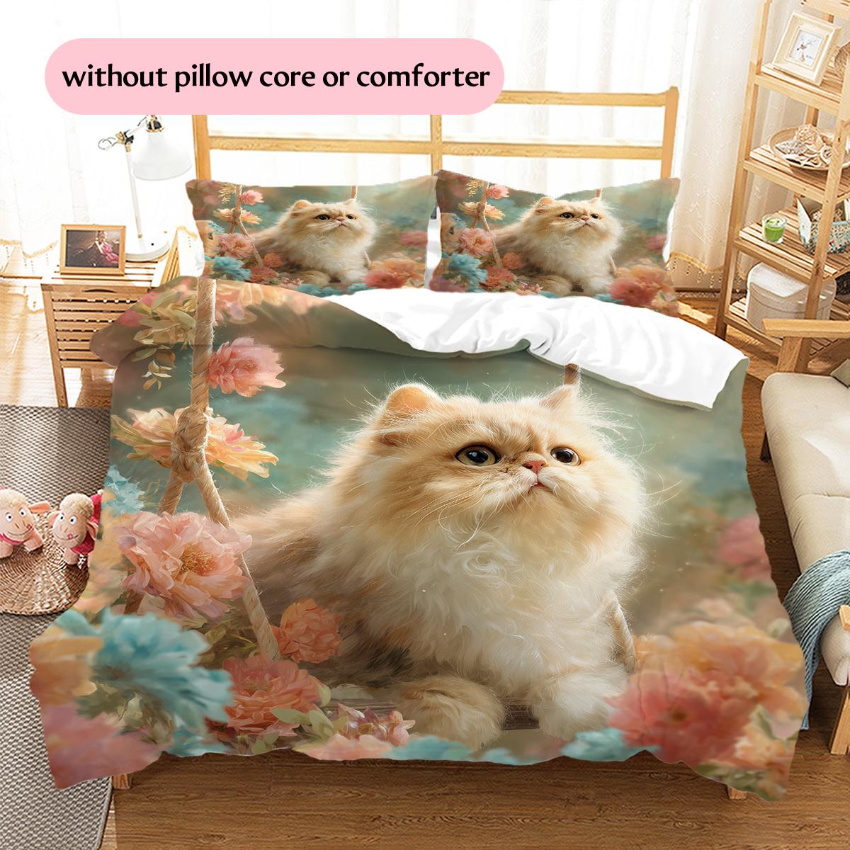Cute Persian cat Pattern Bedding Home Decoration Birthday Gift (1 * duvet cover + 2 * pillowcase, without core) 135x200cm
Cute Persian cat Pattern Bedding Home Decoration Birthday Gift (1 * duvet cover + 2 * pillowcase, without core) 135x200cm