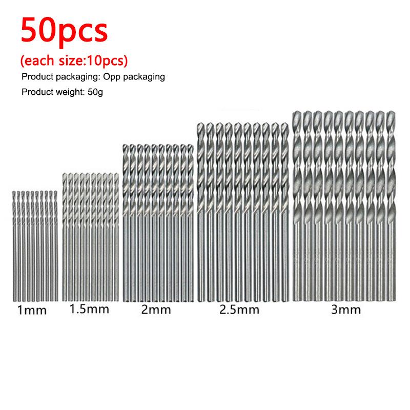 50 шт. Свердла з титановим покриттям HSS Високошвидкісна сталь Набір свердел Інструмент Високоякісні електроінструменти 1/1,5/2/2,5/3 мм
50 шт. Свердла з титановим покриттям HSS Високошвидкісна сталь Набір свердел Інструмент Високоякісні електроінструменти 1/1,5/2/2,5/3 мм