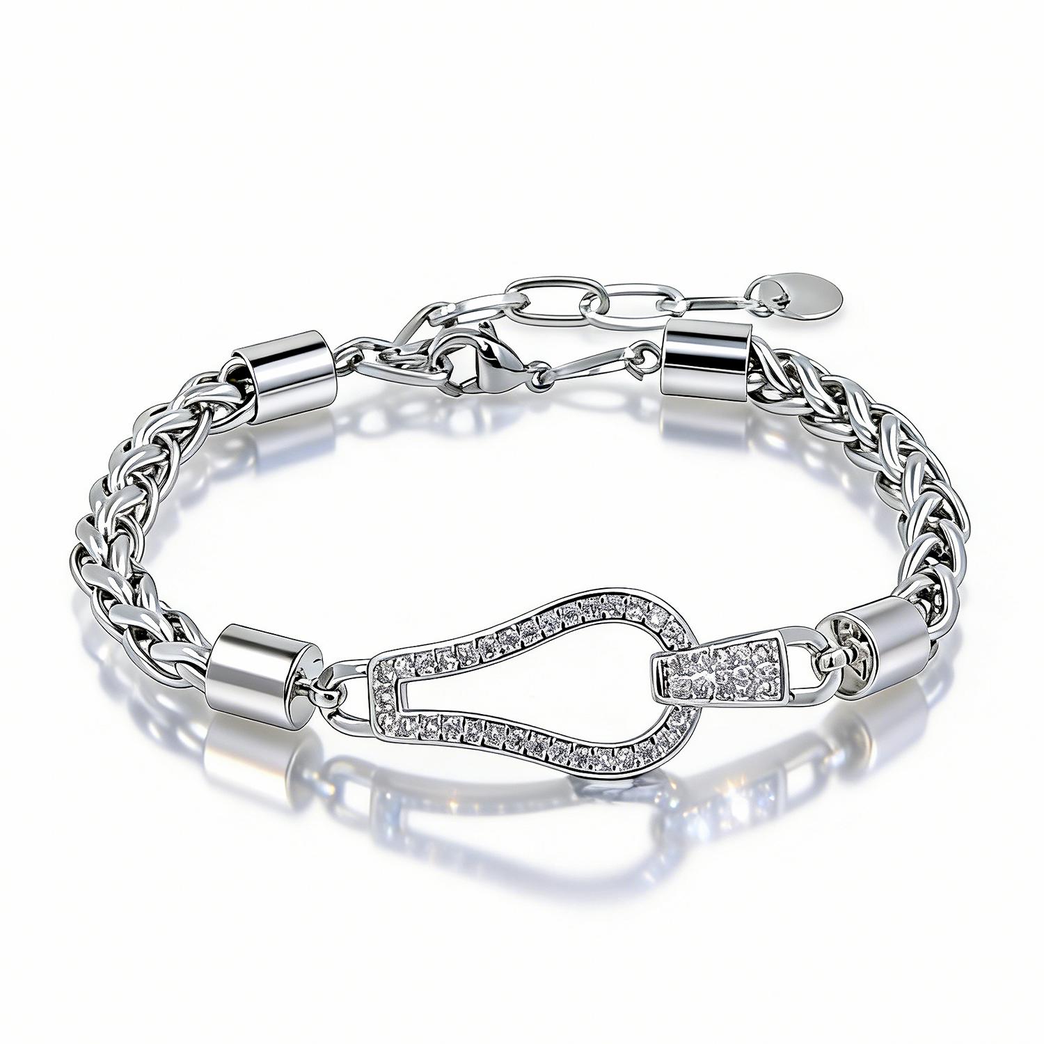 Cubic Zirconia Hollow Geometric Bracelet Braided Adjustable Stainless Steel Chain for Women Teen Girls Streetwear Party Jewelry 19cm add 5cm серебряный
Cubic Zirconia Hollow Geometric Bracelet Braided Adjustable Stainless Steel Chain for Women Teen Girls Streetwear Party Jewelry 19cm add 5cm серебряный